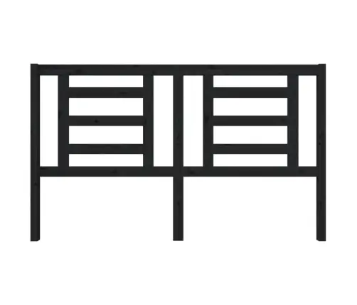 Lovos Galvūgalis, Juodas, 166X4X100cm Pušies Medienos Masyvas