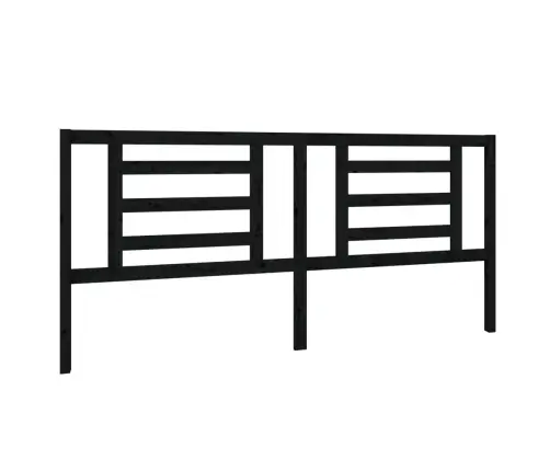 Lovos Galvūgalis, Juodas, 206X4X100cm Pušies Medienos Masyvas