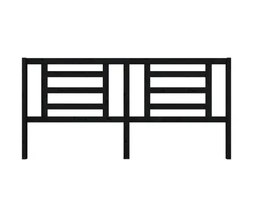 Lovos Galvūgalis, Juodas, 206X4X100cm Pušies Medienos Masyvas