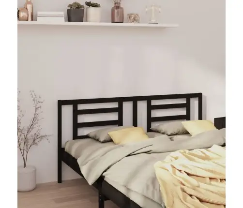 Lovos Galvūgalis, Juodas, 206X4X100cm Pušies Medienos Masyvas