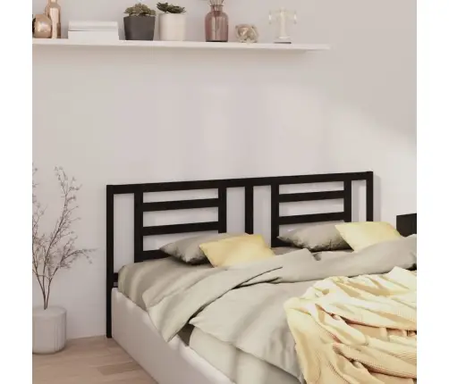 Lovos Galvūgalis, Juodas, 206X4X100cm Pušies Medienos Masyvas