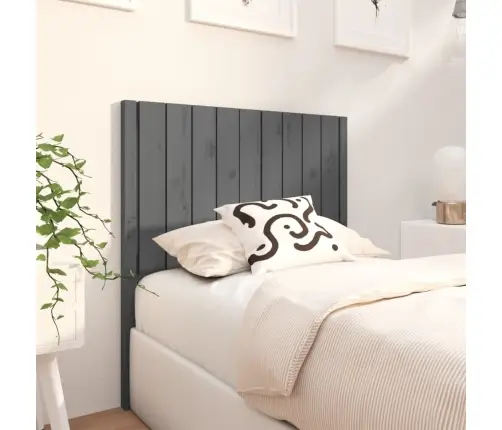 Gultas Galvgalis, Pelēks, 95,5X4X100 Cm, Priedes Masīvkoks Vidaxl