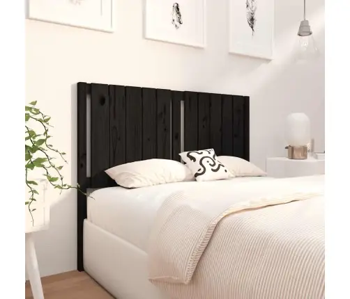 Gultas Galvgalis, Melns, 125,5X4X100 Cm, Priedes Masīvkoks Vidaxl