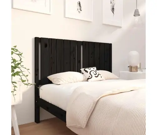Gultas Galvgalis, Melns, 125,5X4X100 Cm, Priedes Masīvkoks Vidaxl