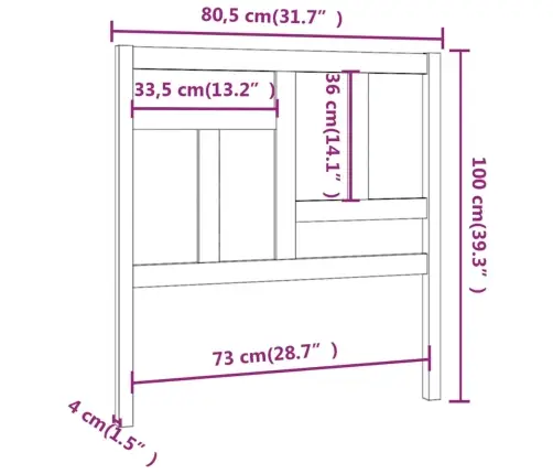 Gultas Galvgalis, 80,5X4X100 Cm, Priedes Masīvkoks Vidaxl