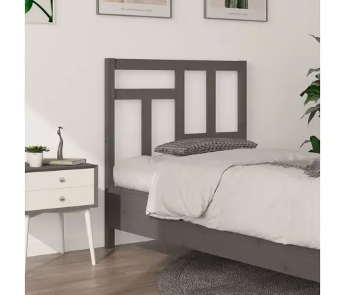 Gultas Galvgalis, Pelēks, 95,5X4X100 Cm, Priedes Masīvkoks Vidaxl