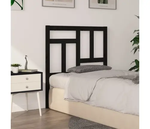 Lovos Galvūgalis, Juodas, 95,5X4X100cm Pušies Medienos Masyvas