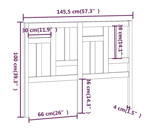 Voodipeats, Valge, 145,5X4X100 cm Männipuit