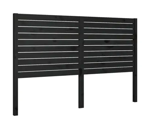 Lovos Galvūgalis, Juodas, 126X4X100cm Pušies Medienos Masyvas