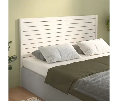 Lovos Galvūgalis, Baltas, 146X4X100cm Pušies Medienos Masyvas