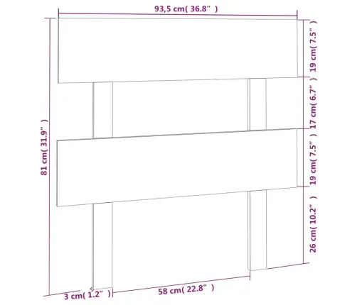 Gultas Galvgalis, Melns, 93,5X3X81 Cm, Priedes Masīvkoks Vidaxl Gultas Galvgalis, Melns, 93,5X3X81 Cm, Priedes Masīvkoks Vidaxl
