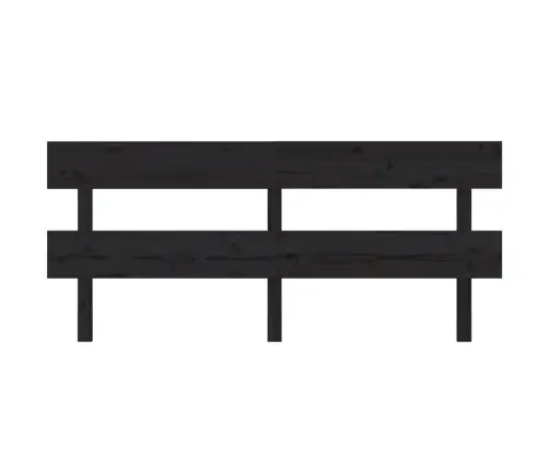 Lovos Galvūgalis, Juodas, 184X3X81cm Pušies Medienos Masyvas