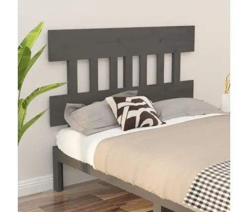 Gultas Galvgalis, Pelēks, 138,5X3X81 Cm, Priedes Masīvkoks Vidaxl