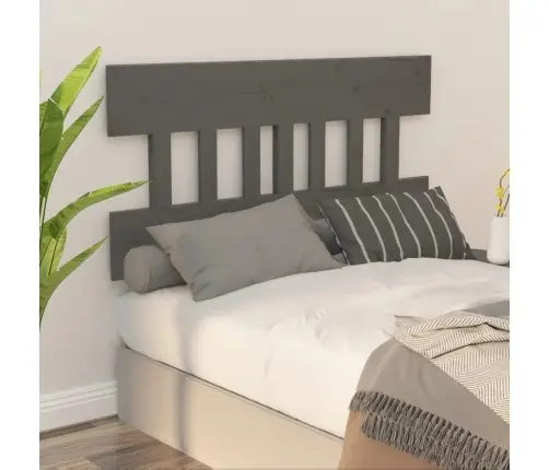 Lovos Galvūgalis, Pilkas, 163,5X3X81cm Pušies Medienos Masyvas Lovos Galvūgalis, Pilkas, 163,5X3X81cm Pušies Medienos Masyvas