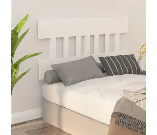 Lovos Galvūgalis, Baltas, 203,5X3X81cm Pušies Medienos Masyvas