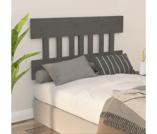 Gultas Galvgalis, Pelēks, 203,5X3X81 Cm, Priedes Masīvkoks Vidaxl