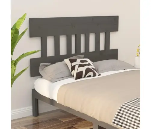 Gultas Galvgalis, Pelēks, 203,5X3X81 Cm, Priedes Masīvkoks Vidaxl