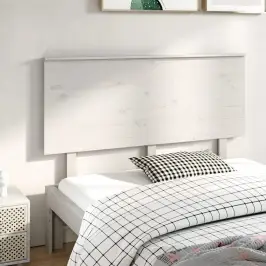 Lovos Galvūgalis, Baltas, 144X6X82,5cm Pušies Medienos Masyvas