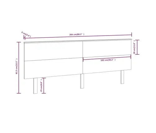 Lovos Galvūgalis, 204X6X82,5cm Pušies Medienos Masyvas Lovos Galvūgalis, 204X6X82,5cm Pušies Medienos Masyvas