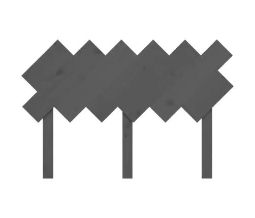 Gultas Galvgalis, Pelēks, 122,5X3X80,5 Cm, Priedes Masīvkoks Vidaxl