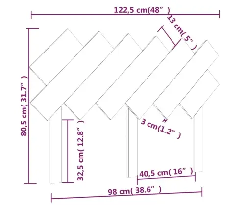 Lovos Galvūgalis, Medaus Rudas, 122,5X3X80,5cm Pušies Masyvas Lovos Galvūgalis, Medaus Rudas, 122,5X3X80,5cm Pušies Masyvas