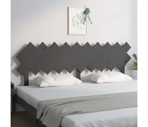 Gultas Galvgalis, Pelēks, 196X3X80,5 Cm, Priedes Masīvkoks Vidaxl