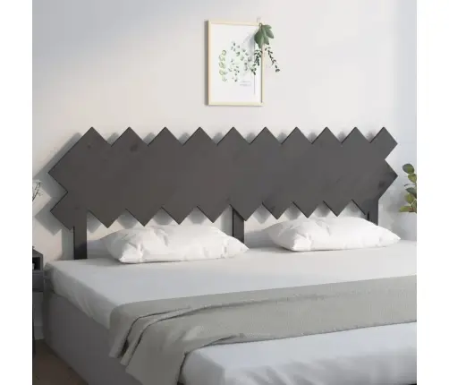 Gultas Galvgalis, Pelēks, 196X3X80,5 Cm, Priedes Masīvkoks Vidaxl