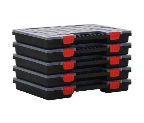 Asortimentinės Dėžutės, 5Vnt., 40X30X5cm Polipropilenas