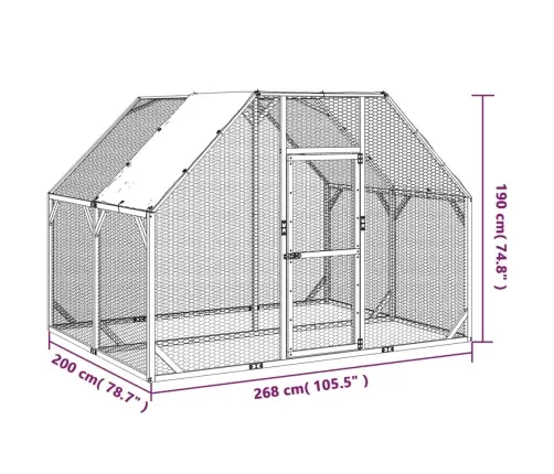 Vistu Būris, 268X200X190 Cm, Impregnēts Priedes Masīvkoks Vidaxl