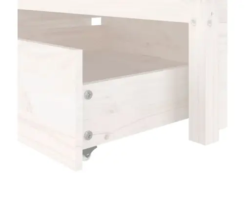 Lovos Rėmas Su Stalčiais, Baltos Spalvos, 90X200Cm