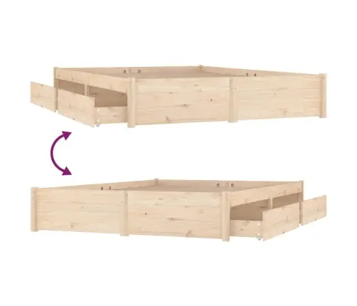 Gultas Rāmis Ar Atvilktnēm, 150X200 Cm, Divvietīgs Vidaxl