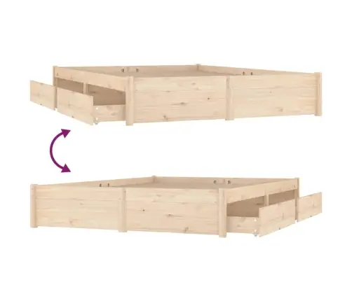 Gultas Rāmis Ar Atvilktnēm, 180X200 Cm, Divvietīgs Vidaxl