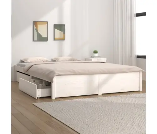 Sahtlitega Voodiraam, Valge, 180 X 200 Cm