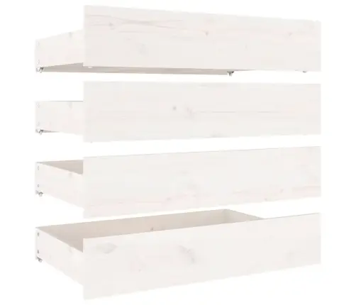 Gultas Rāmis Ar Atvilktnēm, Balts, 140X190 Cm Vidaxl