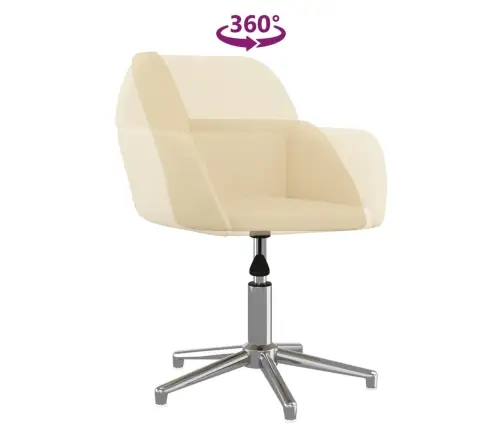 Grozāmi Virtuves Krēsli, 2 Gab., Krēmkrāsas Audums Vidaxl