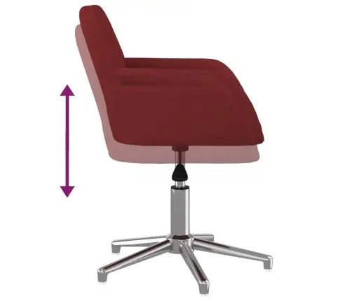 Grozāmi Virtuves Krēsli, 2 Gab., Vīnsarkans Audums Vidaxl