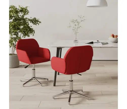 Grozāmi Virtuves Krēsli, 2 Gab., Vīnsarkans Audums Vidaxl