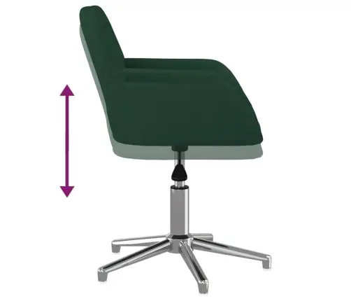 Grozāmi Virtuves Krēsli, 2 Gab., Tumši Zaļš Audums Vidaxl