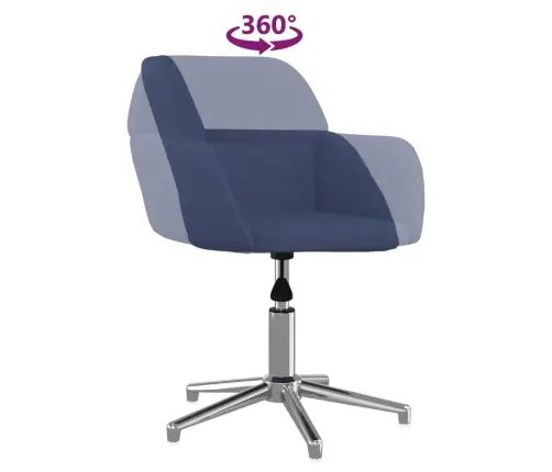 Grozāmi Virtuves Krēsli, 2 Gab., Zils Audums Vidaxl