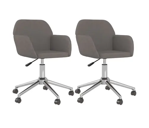 Grozāmi Virtuves Krēsli, 2 Gab., Tumši Pelēks Audums Vidaxl