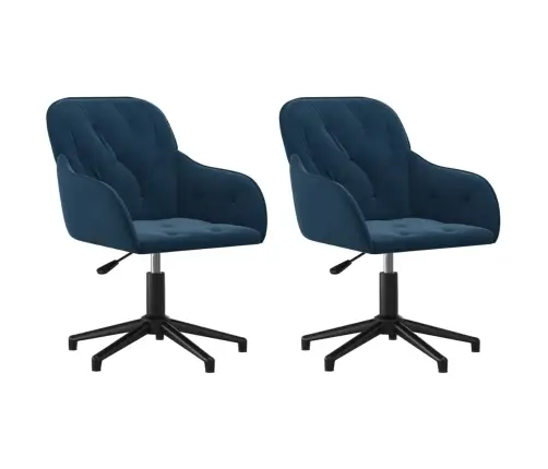 Grozāmi Virtuves Krēsli, 2 Gab., Zils Samts Vidaxl
