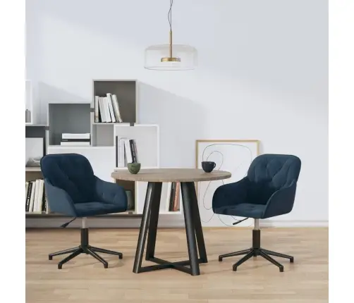 Grozāmi Virtuves Krēsli, 2 Gab., Zils Samts Vidaxl