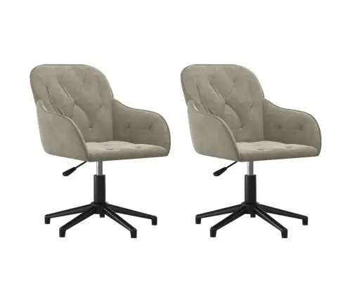 Grozāmi Virtuves Krēsli, 2 Gab., Gaiši Pelēks Samts Vidaxl