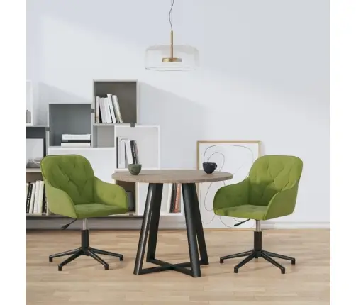 Grozāmi Virtuves Krēsli, 2 Gab., Gaiši Zaļš Samts Vidaxl