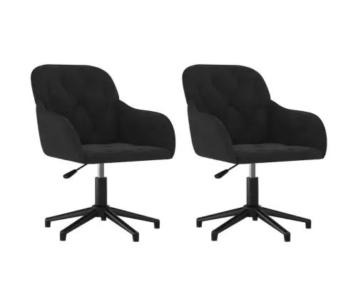 Pasukamos Valgomojo Kėdės, 2Vnt., Juodos Spalvos, Aksomas