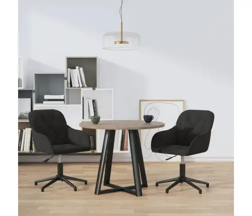 Pasukamos Valgomojo Kėdės, 2Vnt., Juodos Spalvos, Aksomas