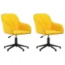 Grozāmi Virtuves Krēsli, 2 Gab., Dzeltens Samts Vidaxl
