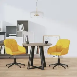 Pööratavad Söögitoolid 2 Tk, Kollane, Samet