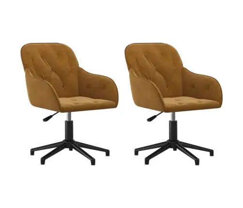 Pasukamos Valgomojo Kėdės, 2Vnt., Rudos Spalvos, Aksomas