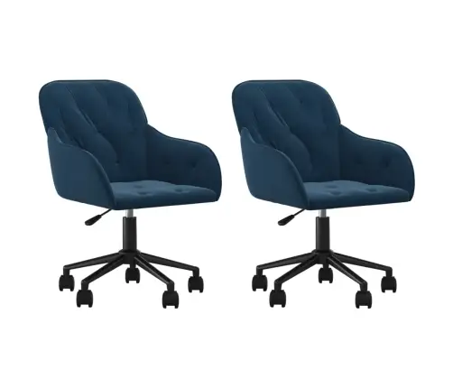 Pööratavad Söögitoolid 2 Tk, Sinine, Samet